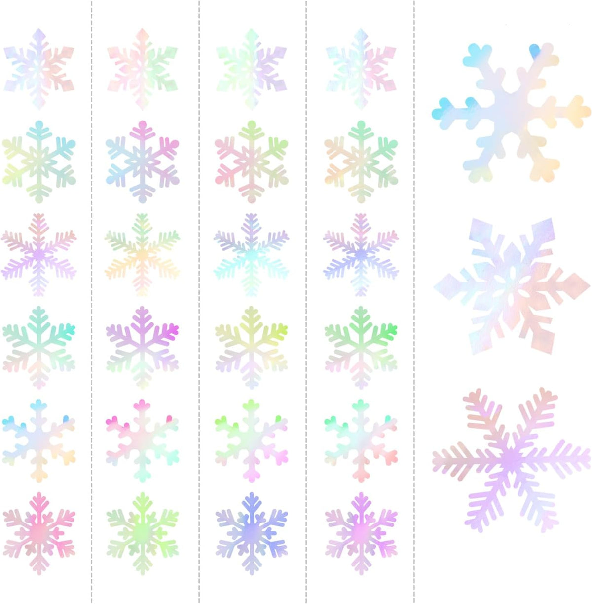 Iridescent-Holographic Snowflake-Snow Christmas Party-Decorations Garland - 6pcs Winter Girl Frozen