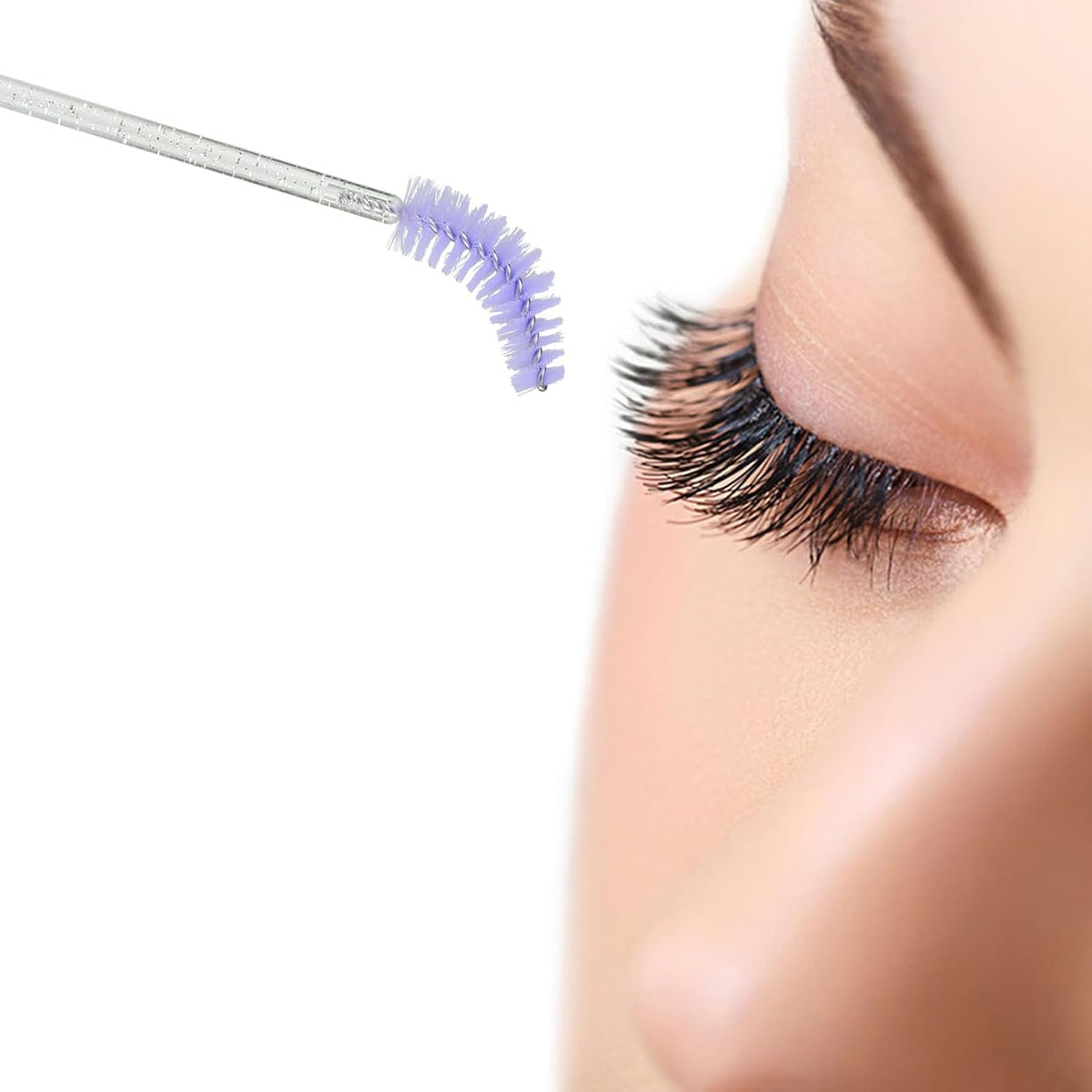 G2PLUS 100PCS Disposable Mascara Brushes, Crystal Lash Brush Makeup Kit, Adjustable Eyelash