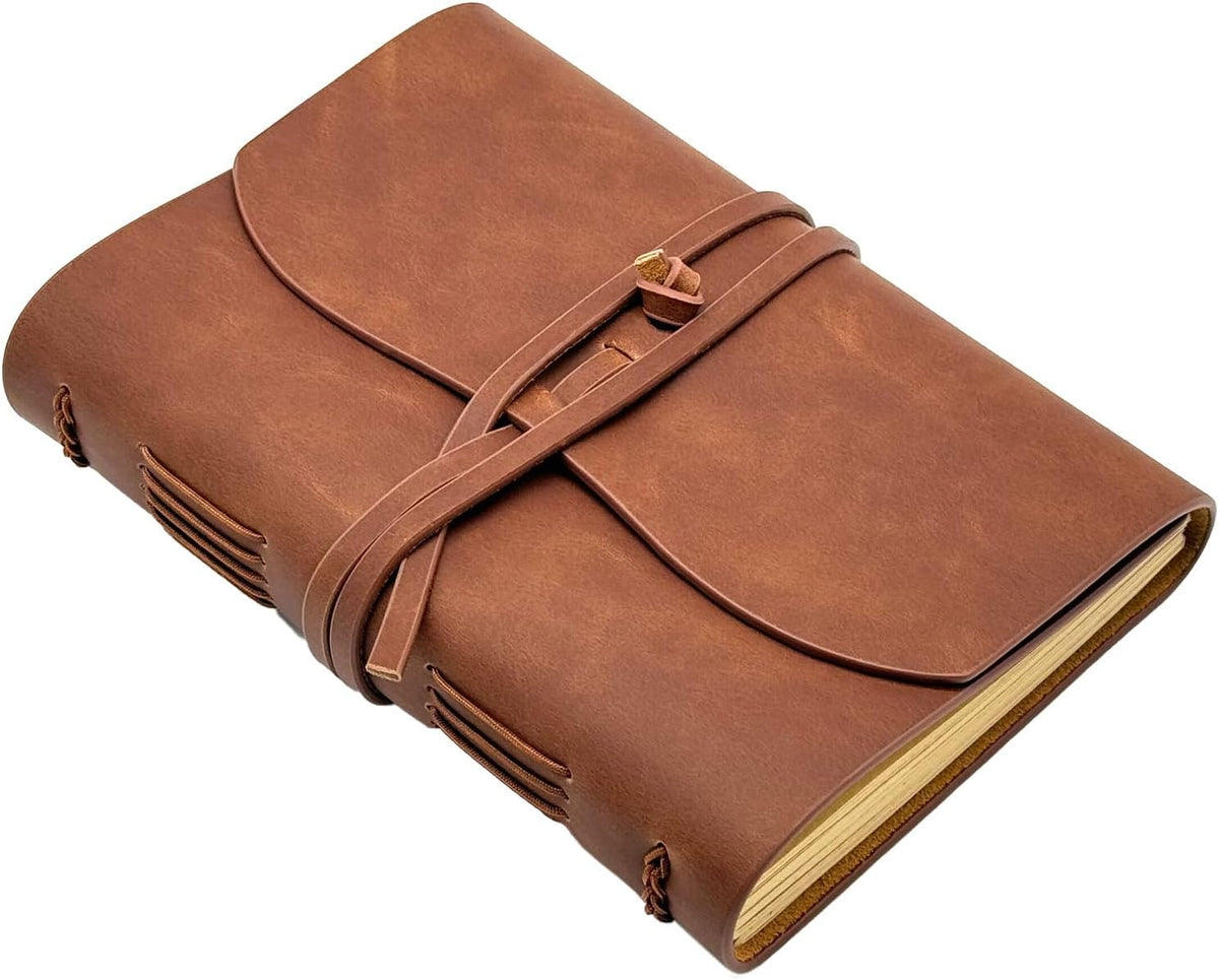 Dark Brown Notebook Journal - Leather Journaling for write A5 Size Diary 6.2x8.5 Inch,Notepad For