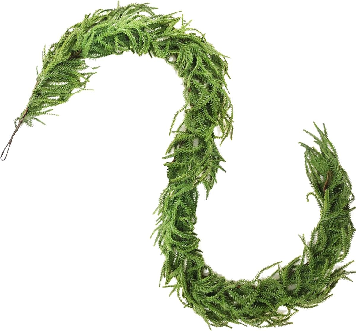 NSBELL 6 Ft Artificial Norfolk Pine Garlands, Real Touch Winter Pine Garland, Green Artificial