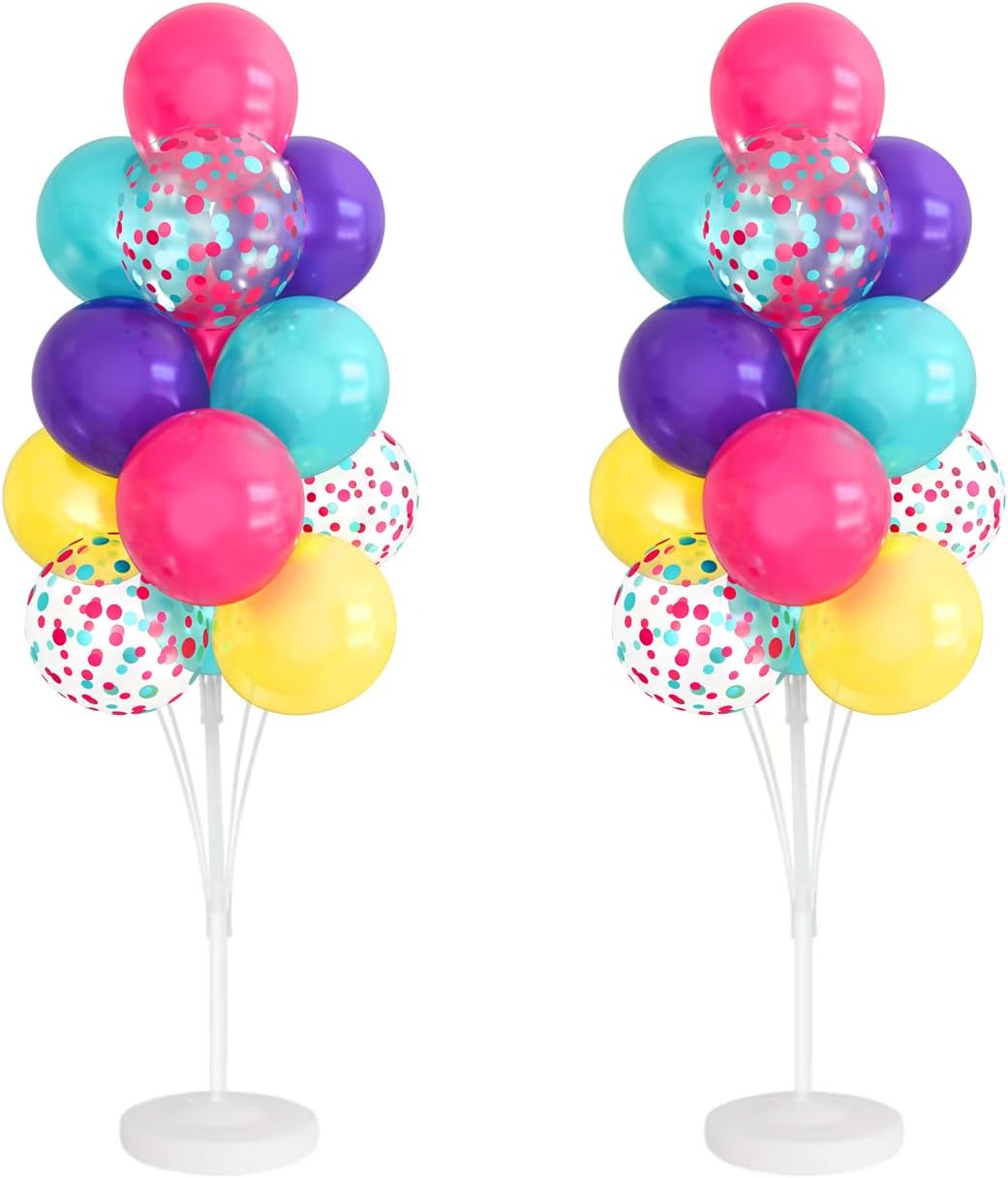 2 Sets Balloon Stand Kits, Balloon Stands for Floor, Balloon Sticks for Table, Acrylic Balloon