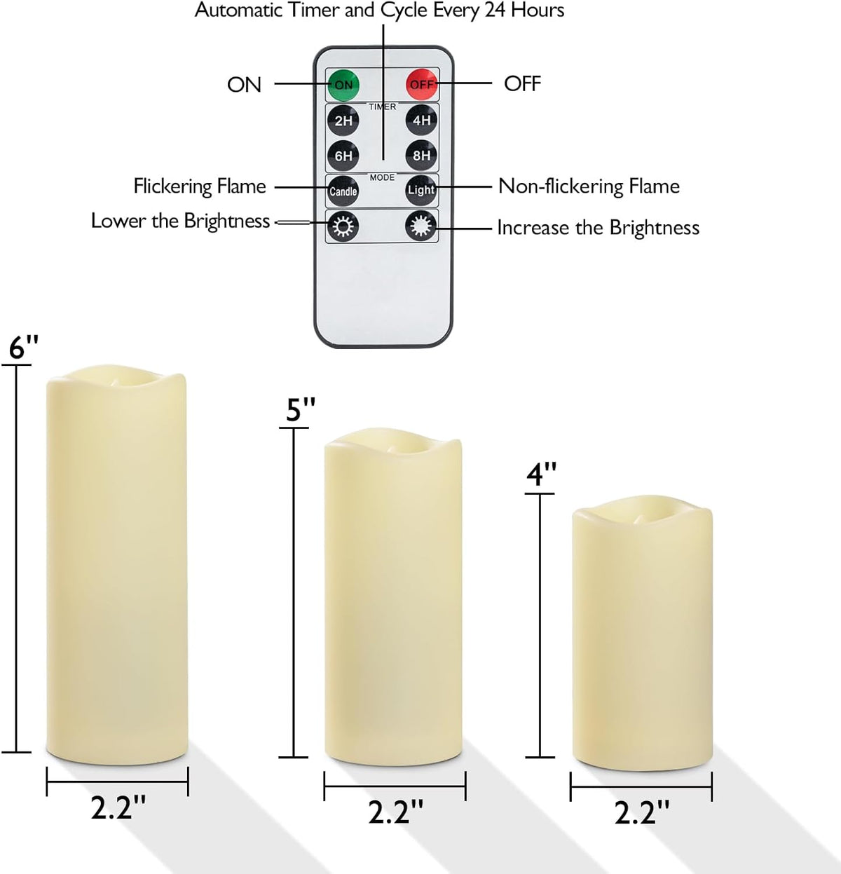Homemory 12-Piece Waterproof Flameless LED Candles with Remote Control & Timer, Multi-Size Set
