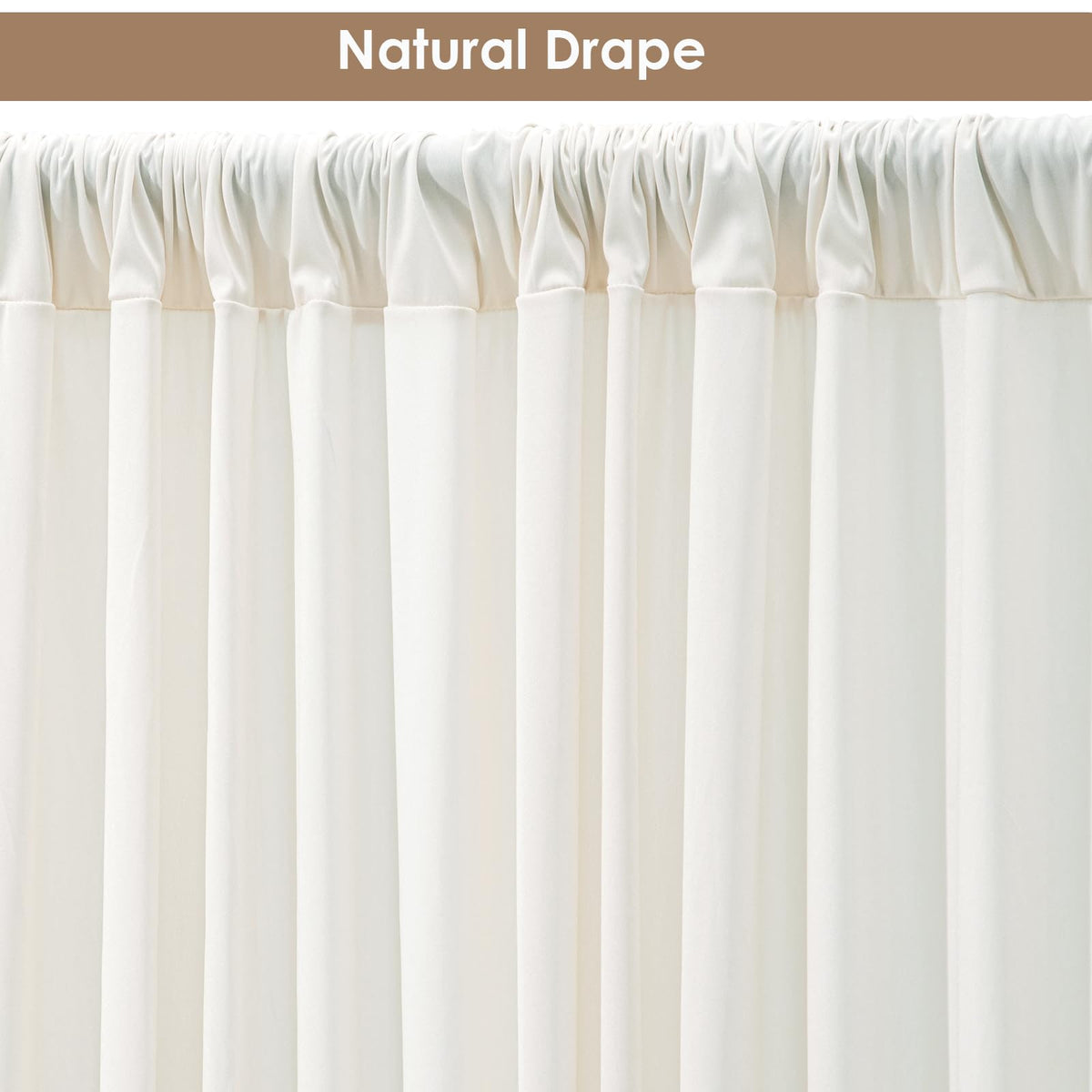 10x10ft Wrinkle Free Ivory Backdrop Curtain for Parties Soft Fabric Drapes Wedding Ivory Curtain