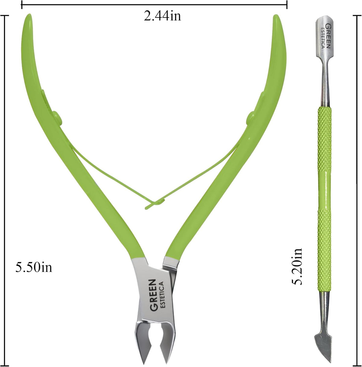 Professional Cuticle Trimmer with Cuticle Pusher Nail Cuticle Remover Nipper Silver Stainless Steel