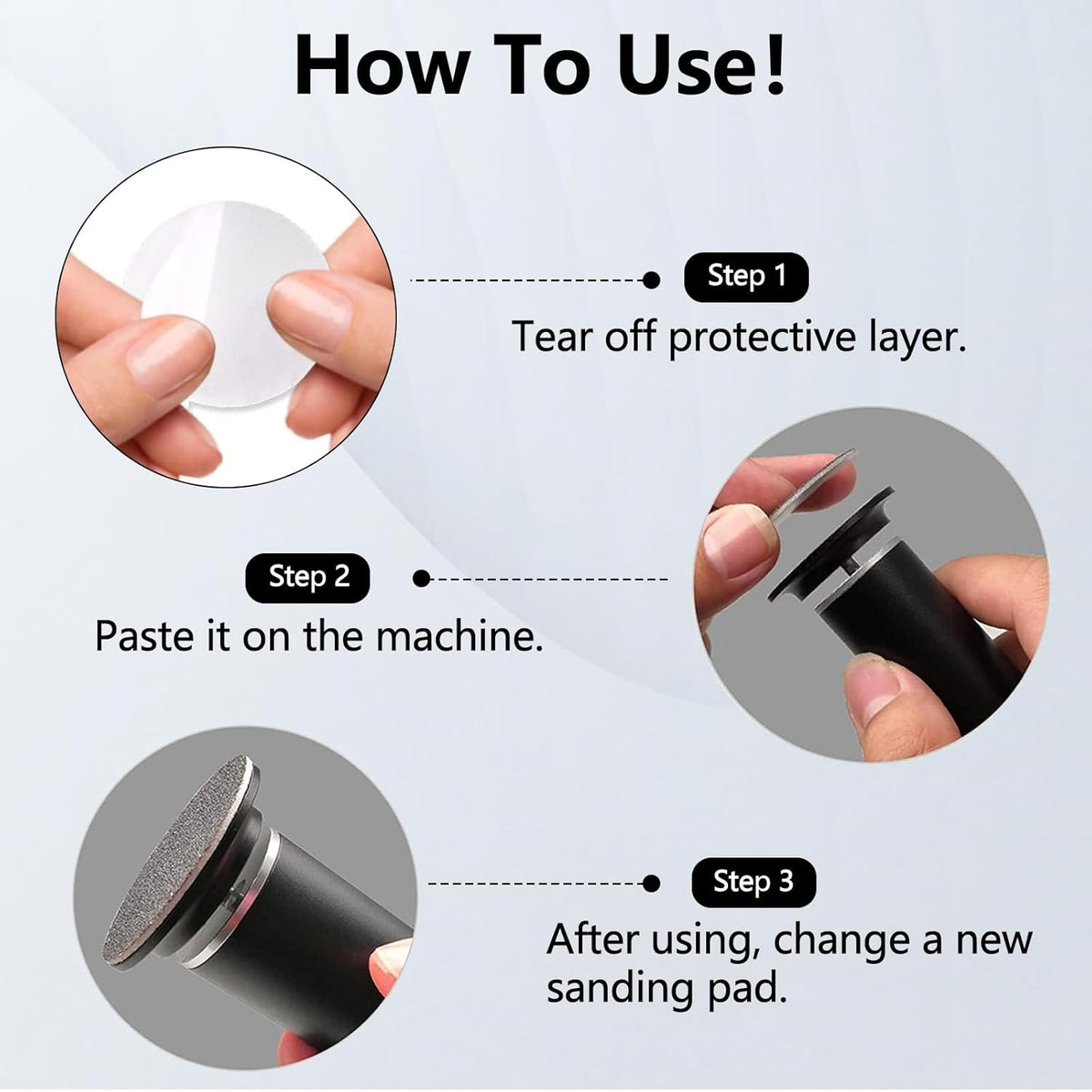 60 Pcs Replaceable Sandpaper Refill Discs for Electric Foot File Callus Remover Foot Care Dead Skin