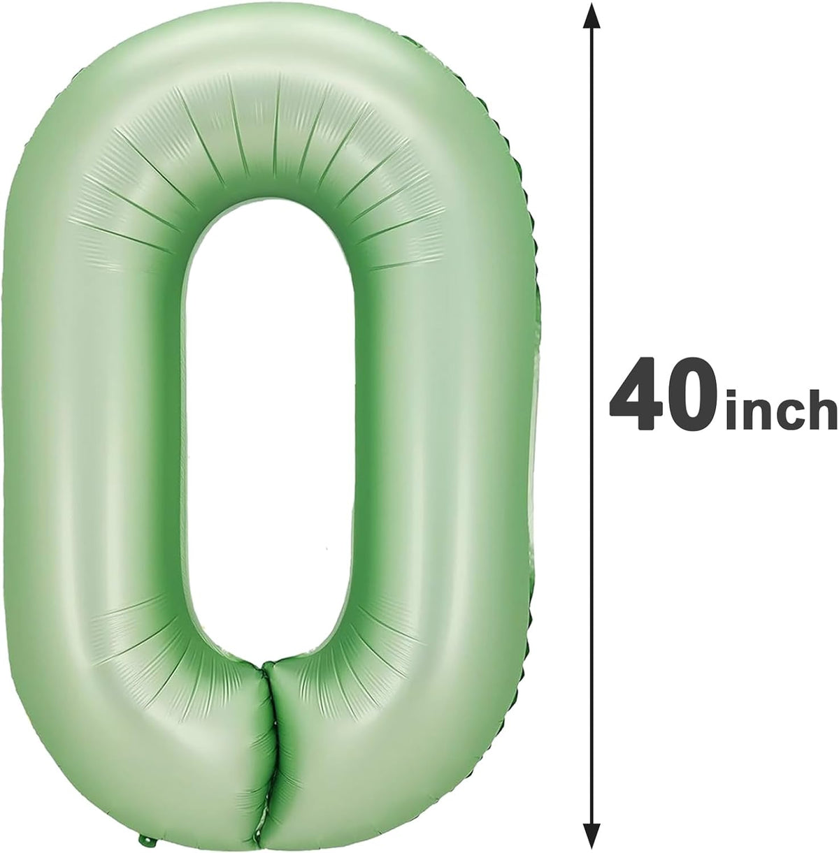 Sage Green Helium Number Balloon 40 Inch, Giant Foil Oliver Green Number 0 Birthday Balloons, Large