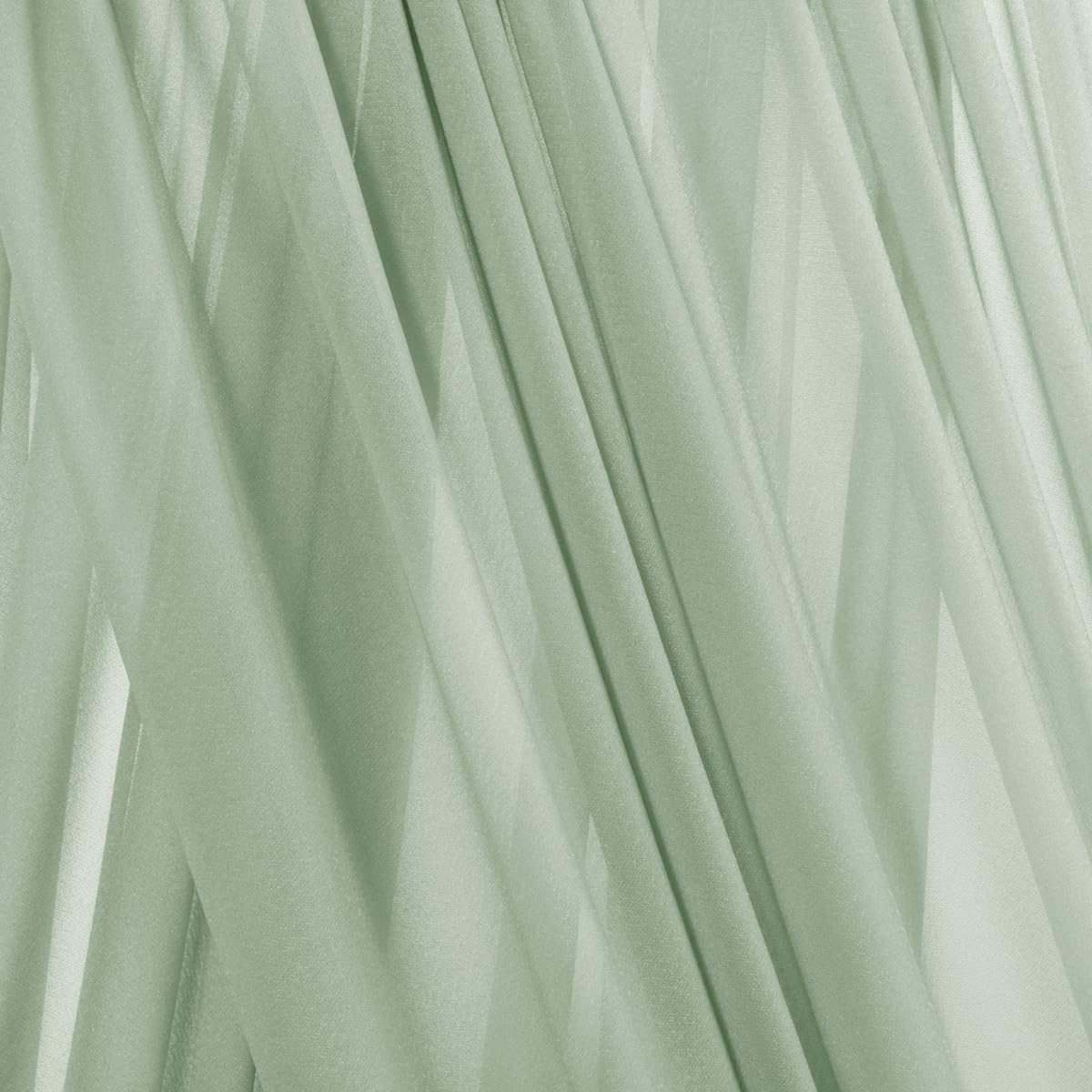 Sage Green Elegant Arch Draping Fabric Outdoor 1 Panel 29" × 20Ft Sheer Chiffon Curtain Drapes for