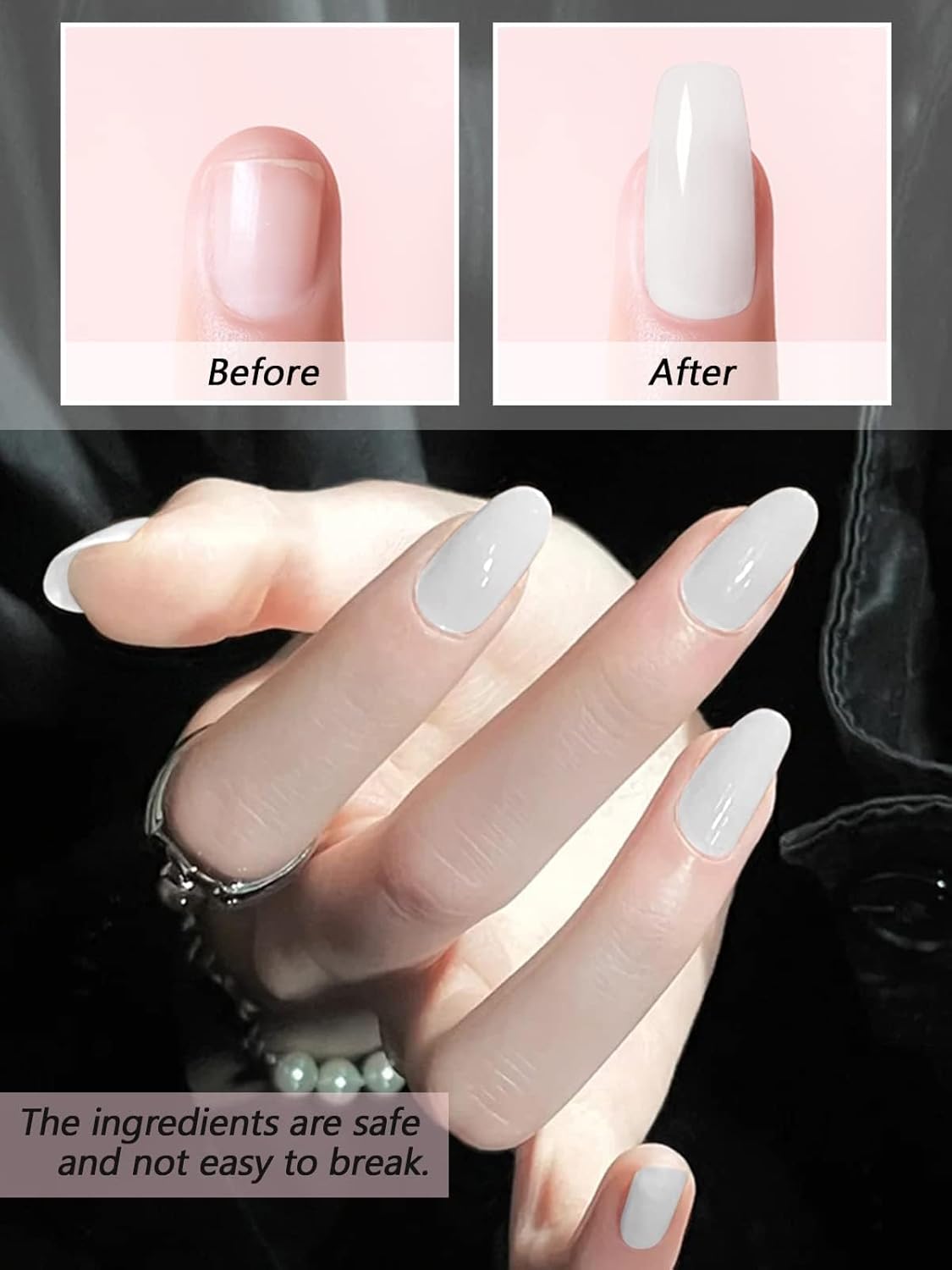 EBANKU Acrylic Powder Professional White Acrylic Nail Powder Long Lasting for 3D Fingernail Carving