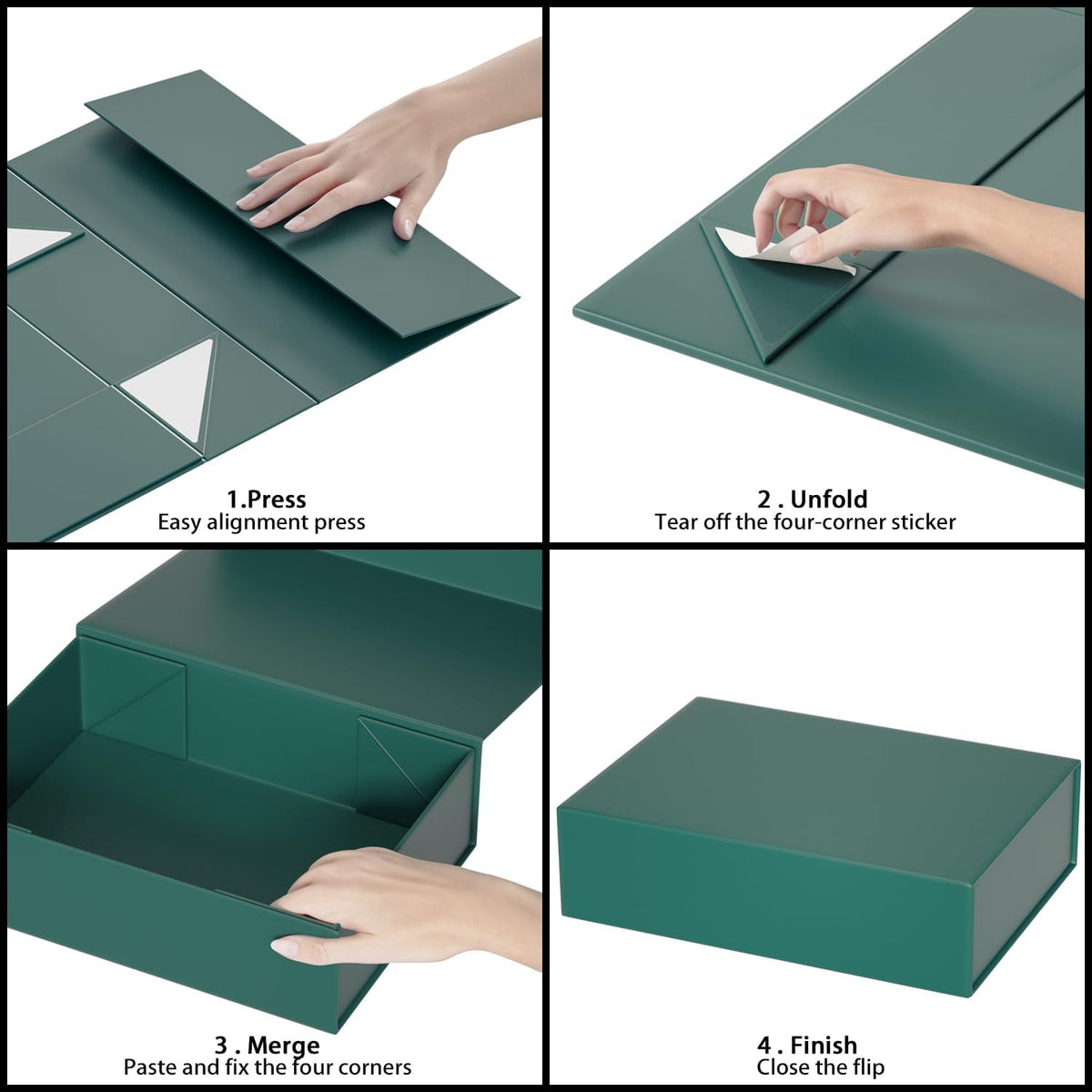 Green Gift Boxes 11.9" x 8.5" x 3.3" with Magnetic Closure Lid Gift Box for Presents,Bridesmaid