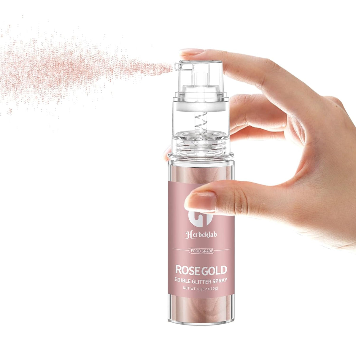 Rose Gold Edible Glitter Spray 10g Herbeklab Edible Rose Gold Glitter for Cakes Food Grade Drink