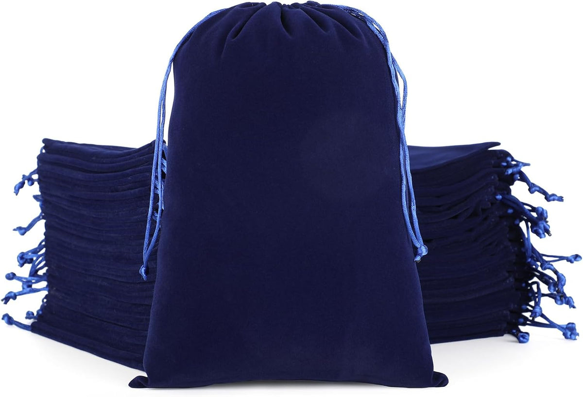 Velvet Drawstring Jewelry Bag, 50Pcs Blue Dice Bag, 7x10 Tarot Card Holder, Or Wrapping Halloween