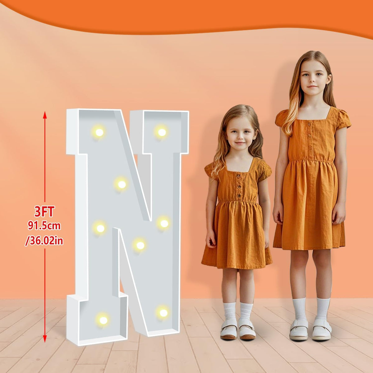 3FT Marquee Letter N, Block Marquee Light Up Letters for Birthday Baby Shower Party Backdrop Decor
