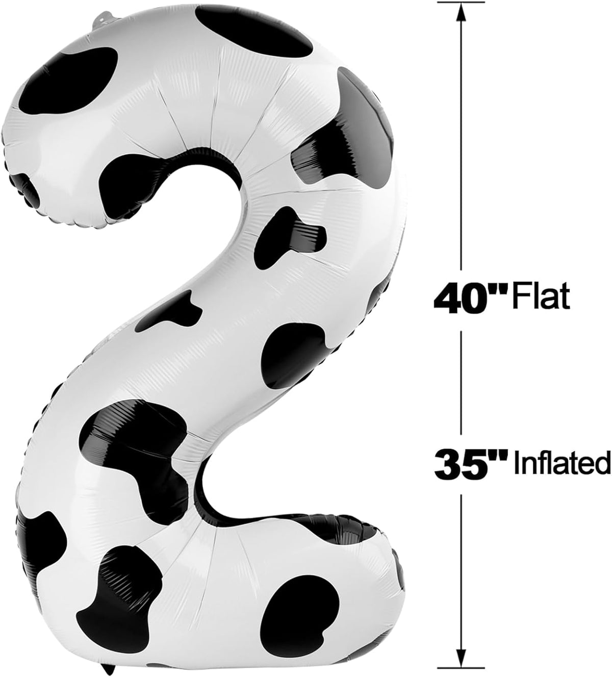 40 Inch Big Cow Print Number 2 Balloon Birthday Decoration, Number 2 Helium Balloon 12 20 22 23 24
