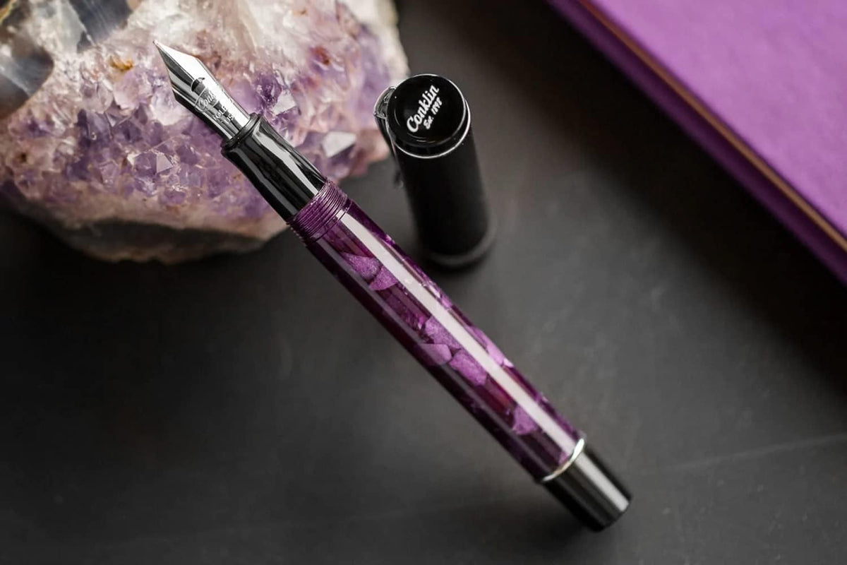 Conklin Duragraph Fountain Pen Purple Nights - Fine Nib, Luxury Writing Instrument with Deep Purple