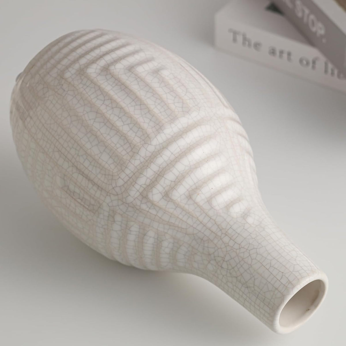 hjn hjn White Vase -Ceramic Vase for Home Decor, Modern Decor Vases for Living