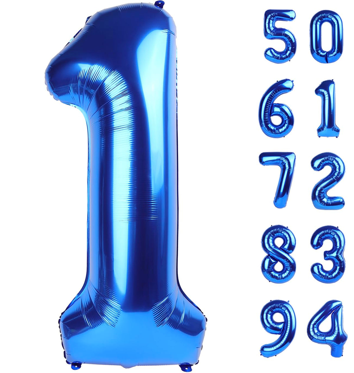 Navy Blue 1 Balloon - Number Balloon 40 Inch, 1st Birthday Decorations
