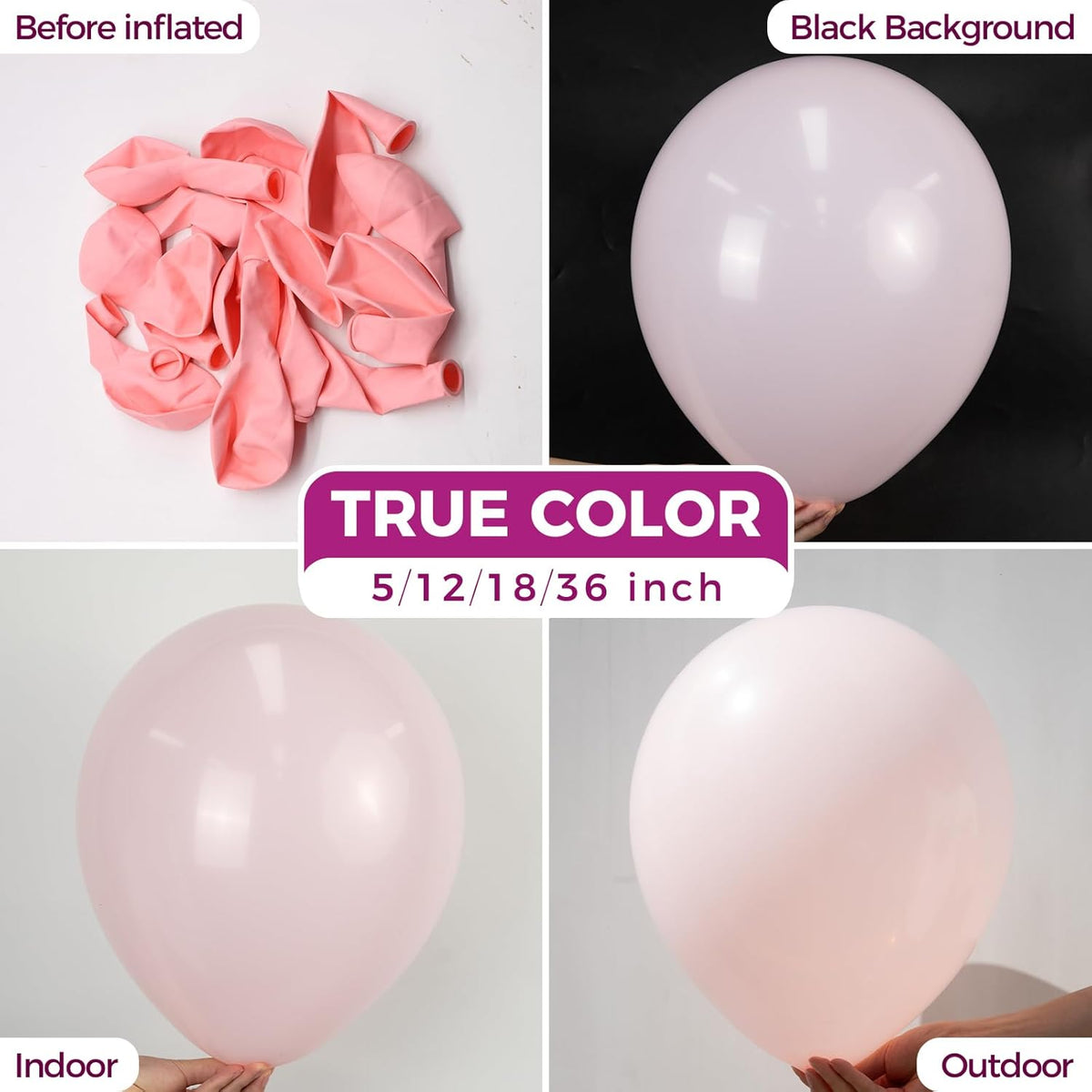 Bezente Pastel Pink Latex Party Balloons - 100 Pack 12 inch Round Helium Light Pink Bridal Pink