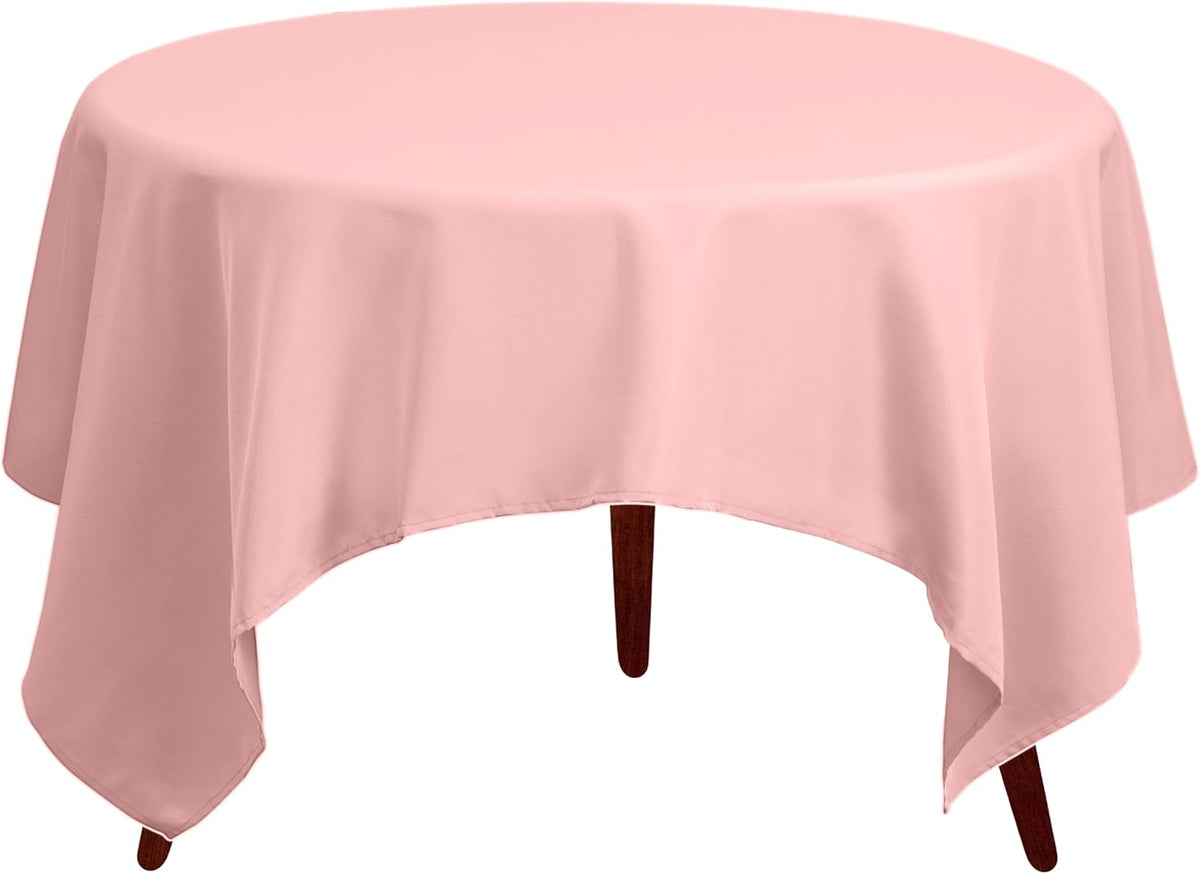 Gee Di Moda Square Tablecloth - 70 x 70 Inch Pink Table Cloth for Medium Square or Round Tables