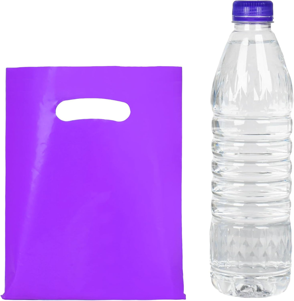 Purple 100 PCS Small Gift Bags, 6"x8" Goodie Party Favor Bags with Handle, Treat Retail Pouches for