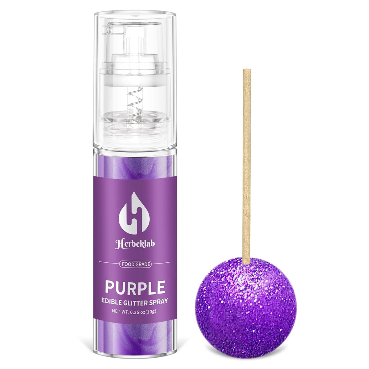 Purple Edible Glitter Spray - 10g Edible Purple Glitter for Cakes Food Grade Metallic Shimmer
