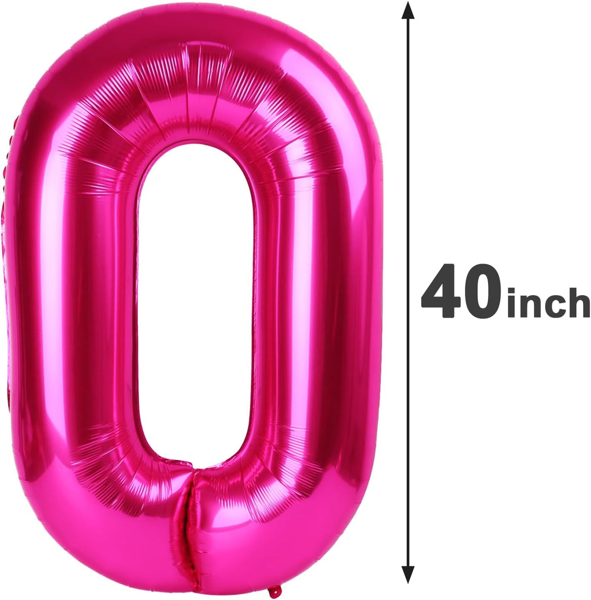 Hot Pink Helium Number Balloon 40 Inch, Giant Foil Hot Pink Number 0 Birthday Balloons, Large