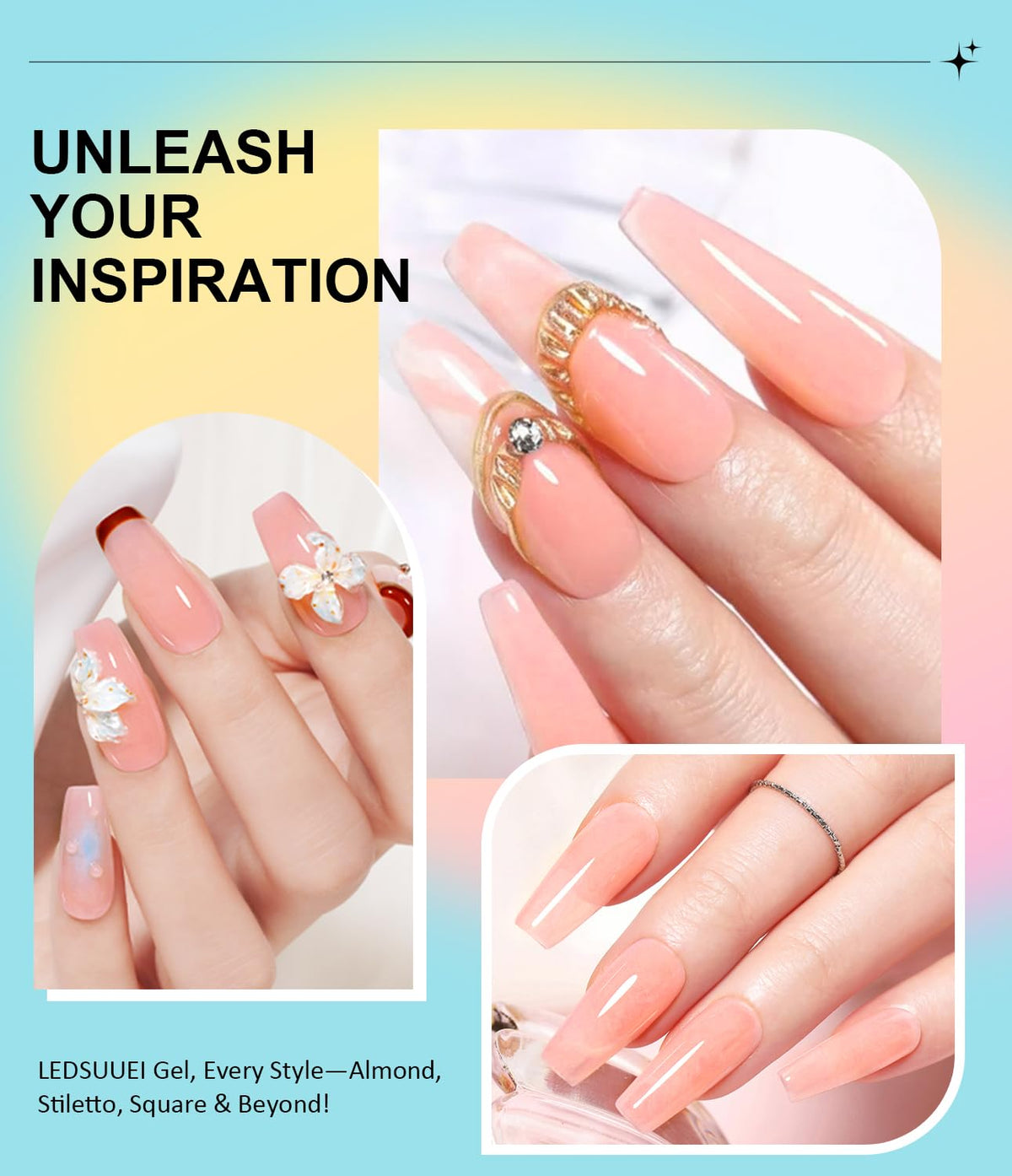 Solid Builder Gel for Nails LEDSUUEI - Nude 3D Nail Gel Sculpting Non-Sticky Hand Carving Glue