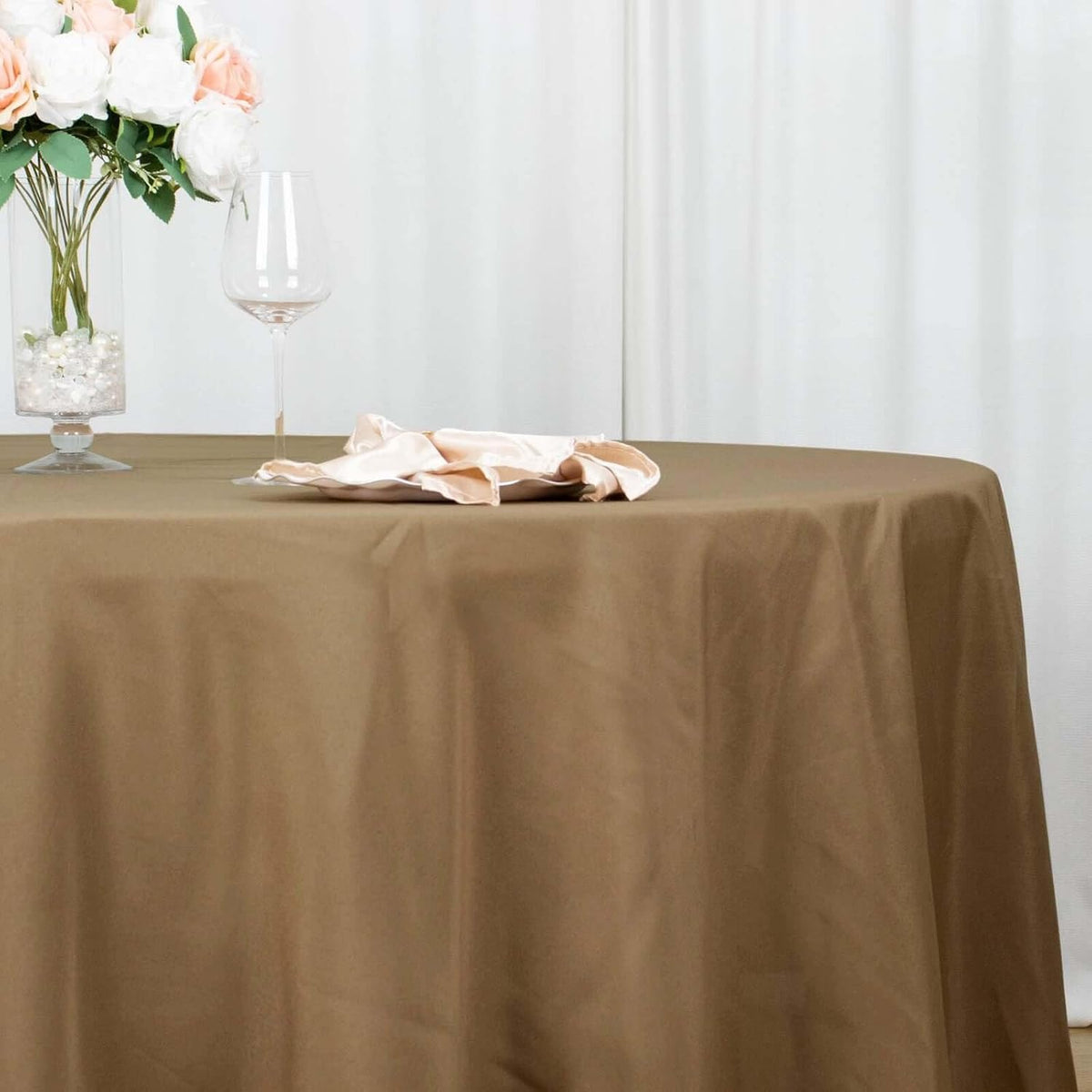 Efavormart Round Tablecloth, 132 Inch Stain & Wrinkle Resistant Washable Table Cloth, Decorative