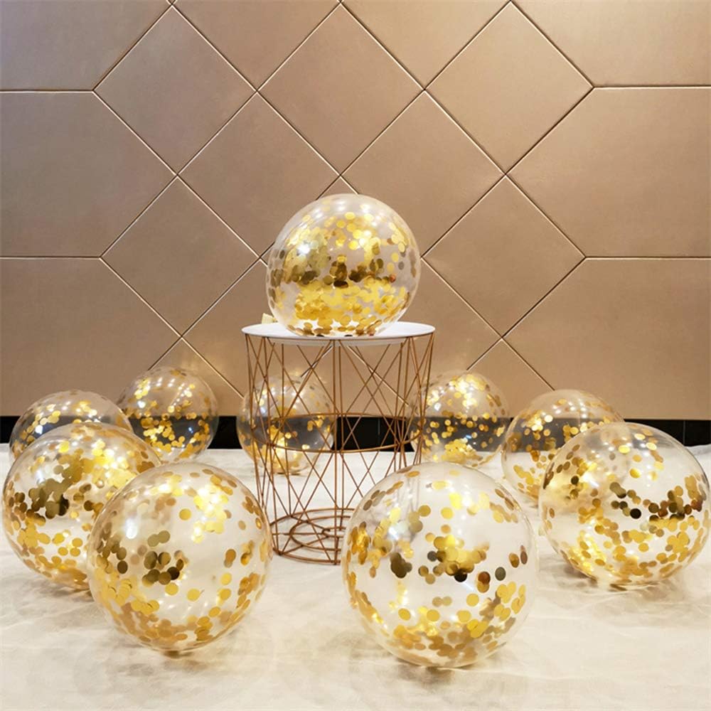 Gold Confetti Balloons Party Balloons 12inch 50 Pcs Latex Confetti Balloons Birthday Balloons Party