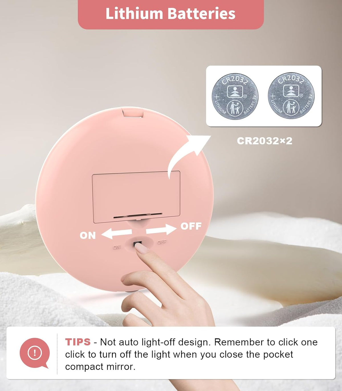 Wobsion Compact Travel Mirror - 1x/10x Magnification, Handheld 2-Sided, Perfect for Purses &