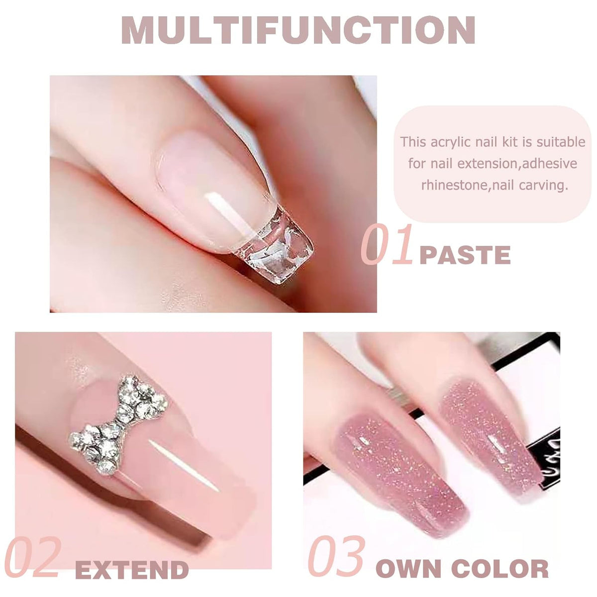 AIJIMEI Acrylic Powder Nail Kit With Professional Liquid Monomer, Brush Cleaner, and Tools Set for