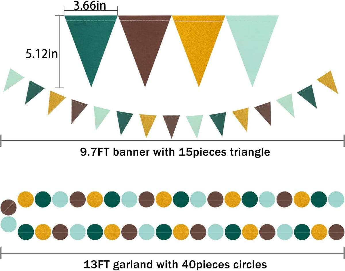 Sage Green Gold Party Decorations - 30pcs Hanging Decoration Birthday Party Tissue Paper Flowers