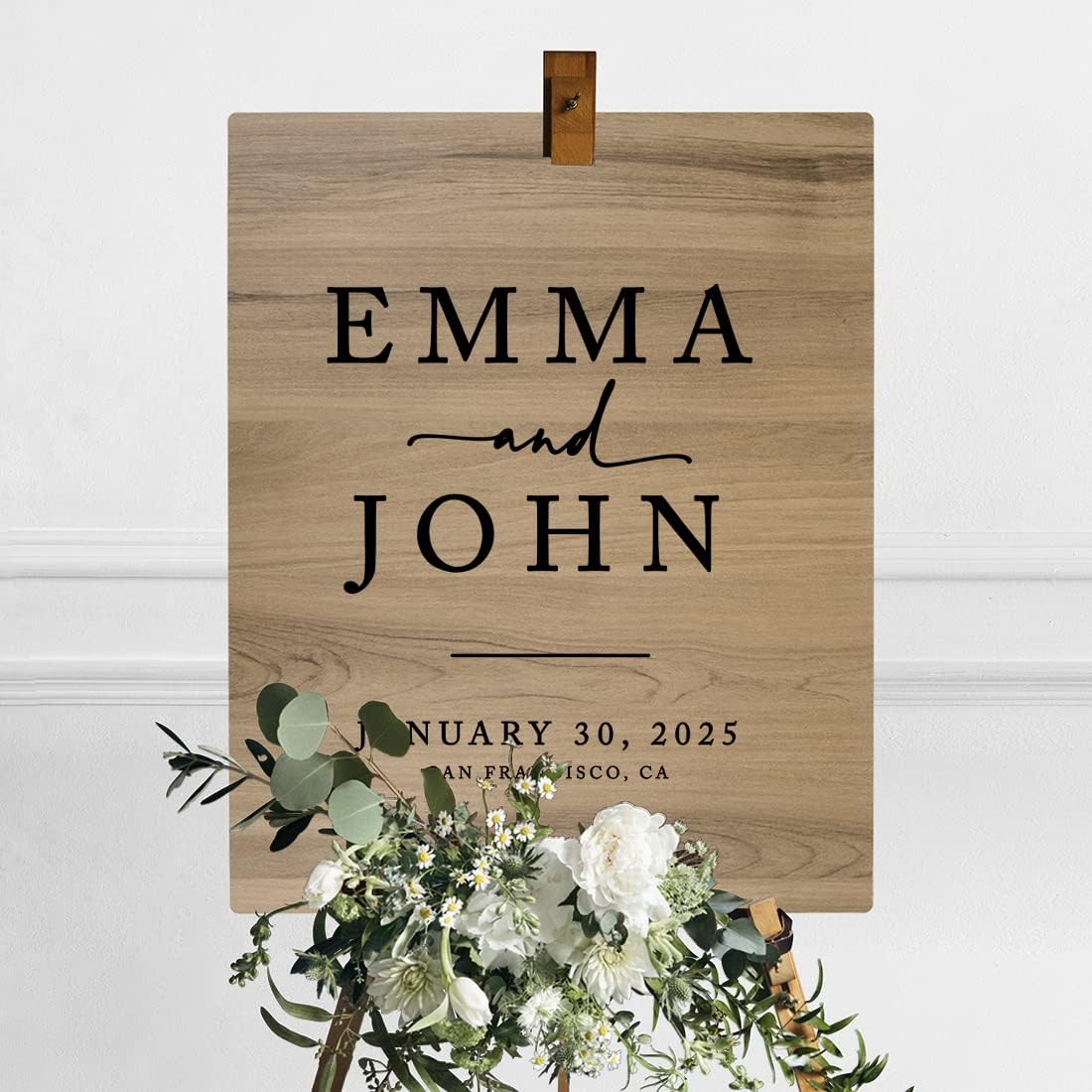 Andaz Press Large Wooden Welcome Sign for Wedding Rustic Welcome Sign 16" x 20" Custom Names Date &