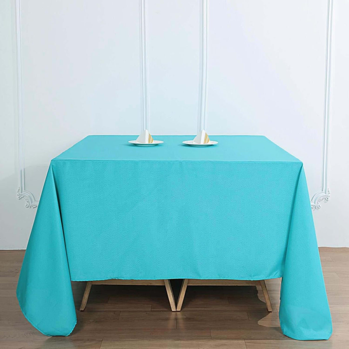 Efavormart 90" Turquoise Wholesale Linens Polyester Square Linen Tablecloth for Kitchen Dining