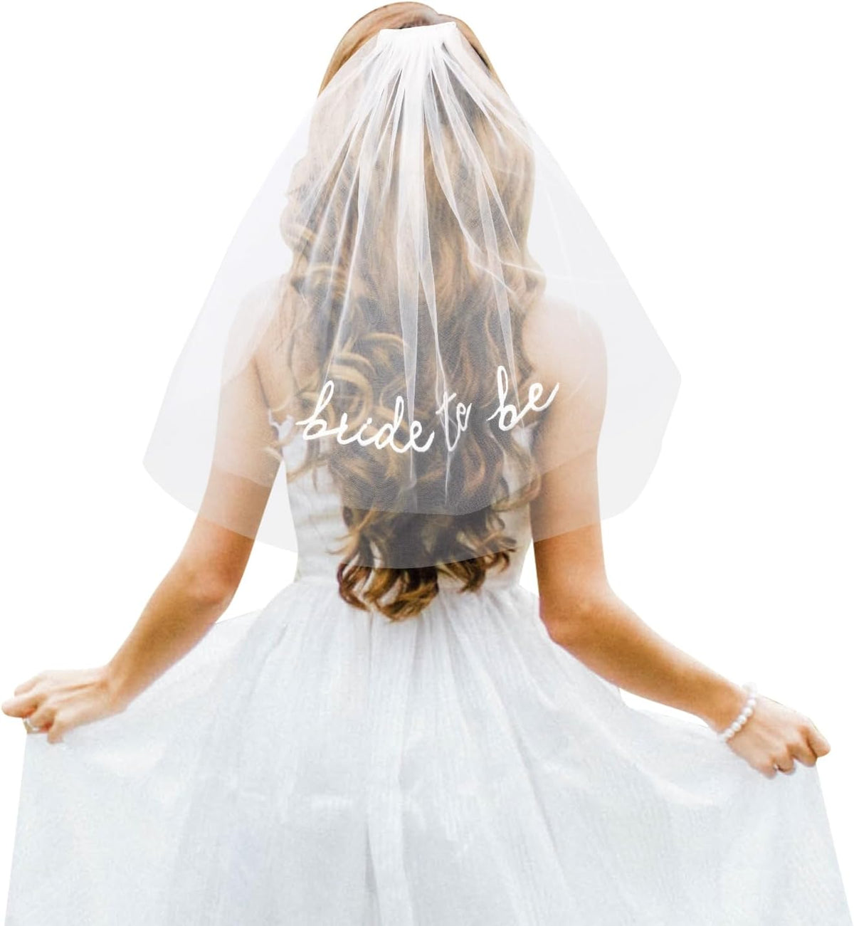 Bride To Be Embroidered Veil, Bride Veil for Bachelorette Party White Veils for Brides Accessories