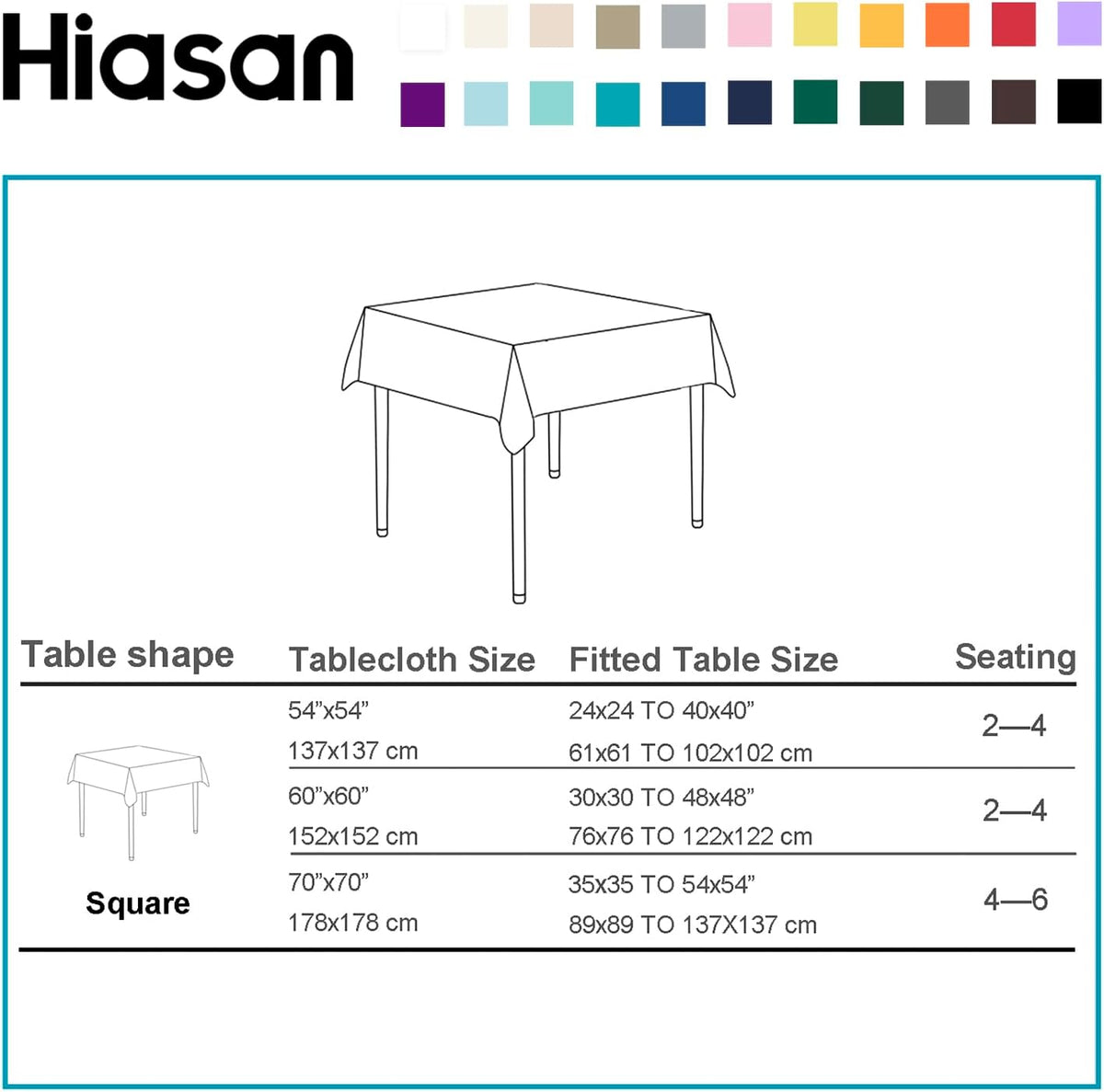Hiasan Light Gray Rectangle Tablecloth - Waterproof Spillproof and Wrinkle Resistant Washable