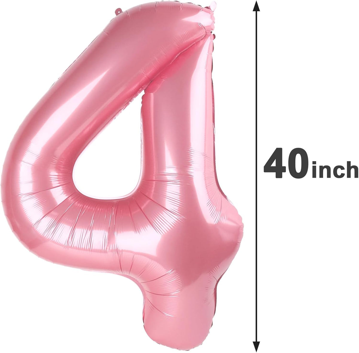 40 Inch Pearlescent Pink Large Number 4 Birthday Balloon, Giant Number Four 14 24 34 40 44