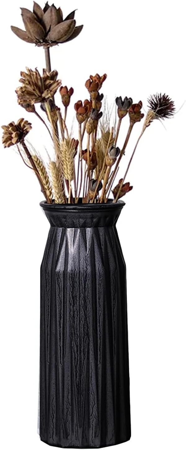 Black Antique Vase, 12 Inches Elegant Vintage Glass Vase Rustic European Unique Chic Style for