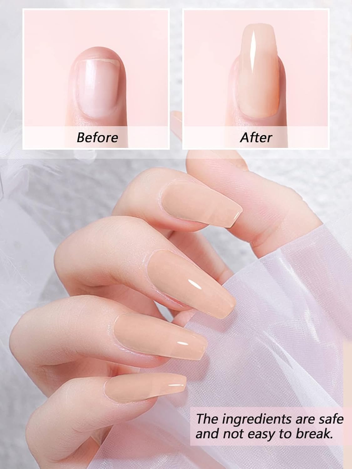 EBANKU Acrylic Powder Nude 120g/4.23oz Professional Acrylic Nail Powder for 3D Fingernail Carving &