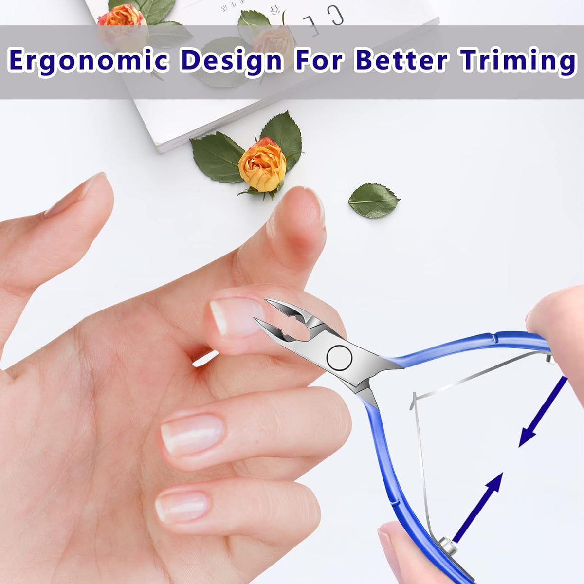 Cuticle Trimmer Cuticle Remover with Cuticle Pusher, XUNXMAS Professional Stainless Steel Durable