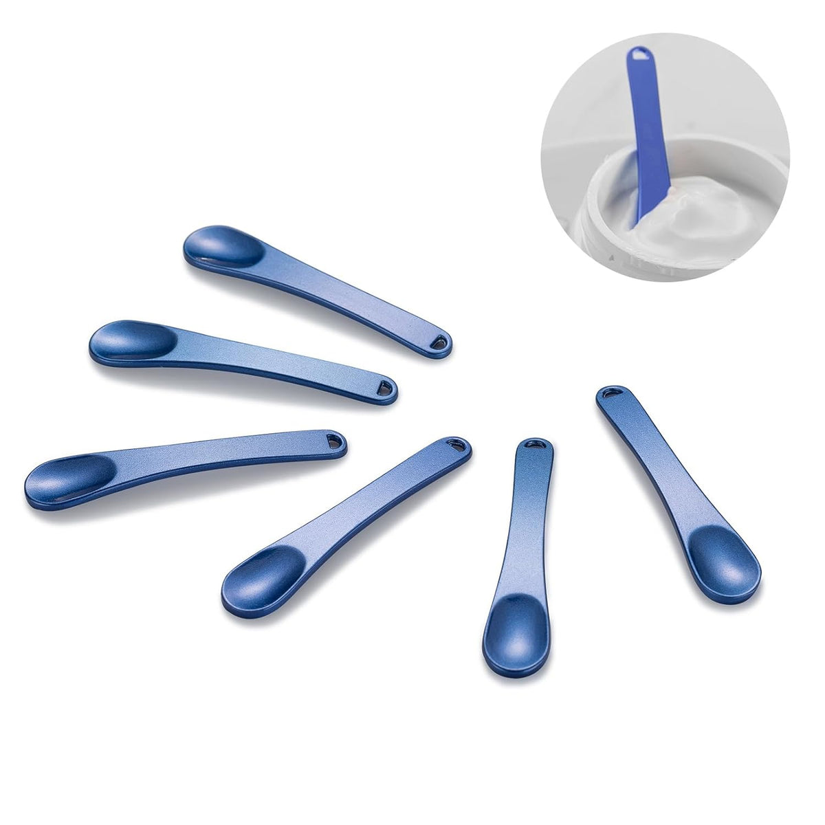 Tekson 6 Pieces Metal Cosmetic Skincare Spatula, Mini Mask facial Reusable Scoop, Makeup Beauty