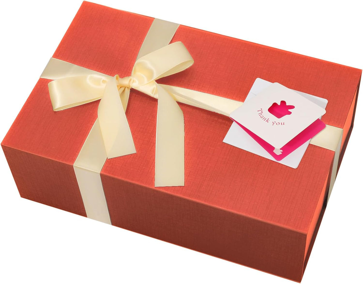Rinrda Large Red Gift Box,13.75"x9"x4.5", Gift Boxes with Magnetic Lids for Presents Closure Gift
