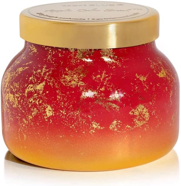 Capri Blue Glimmer Petite Signature Jar Candle - Apple Cider Social Scented Candle with Ombre Glass