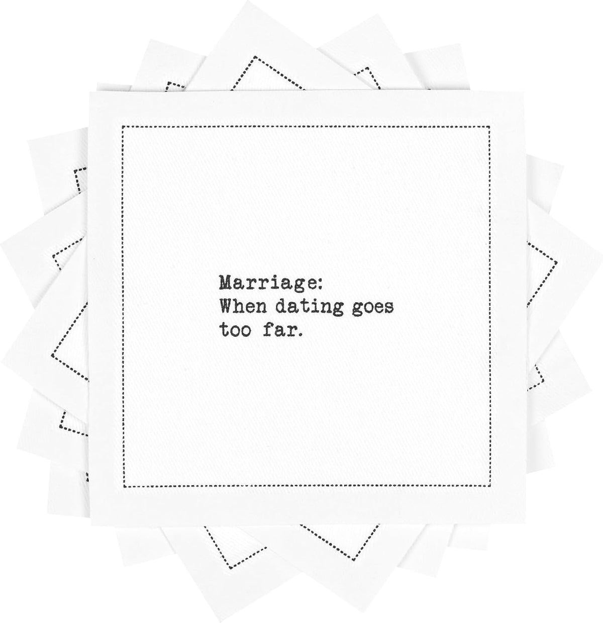 Five Star Napkins Marriage Quotes, White Cotton Cocktail Napkins, Beverage Napkins, Bar Napkins