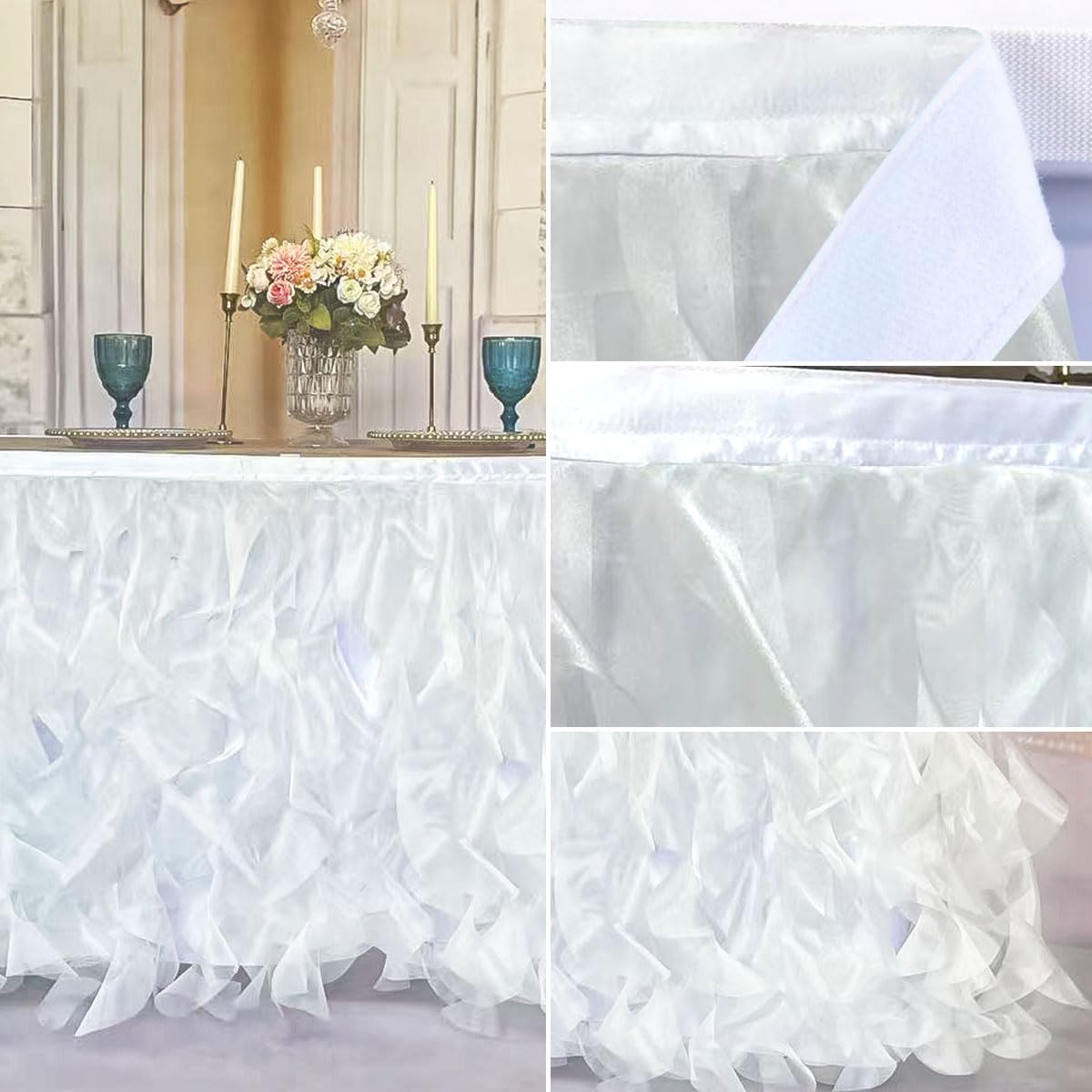 Luxury Organza Mesh Table Skirt Draping Floating Romance - Perfect for Bridal Showers, Birthday