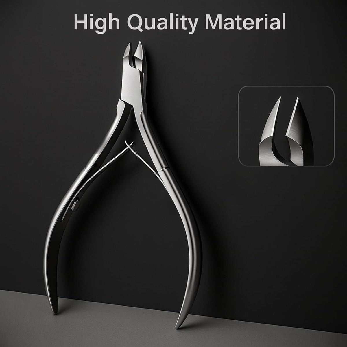 UM Supplies Cuticle Nipper with 2 Pushers and Nail Cutter 4 Pieces Travel Set + Storage Pouch
