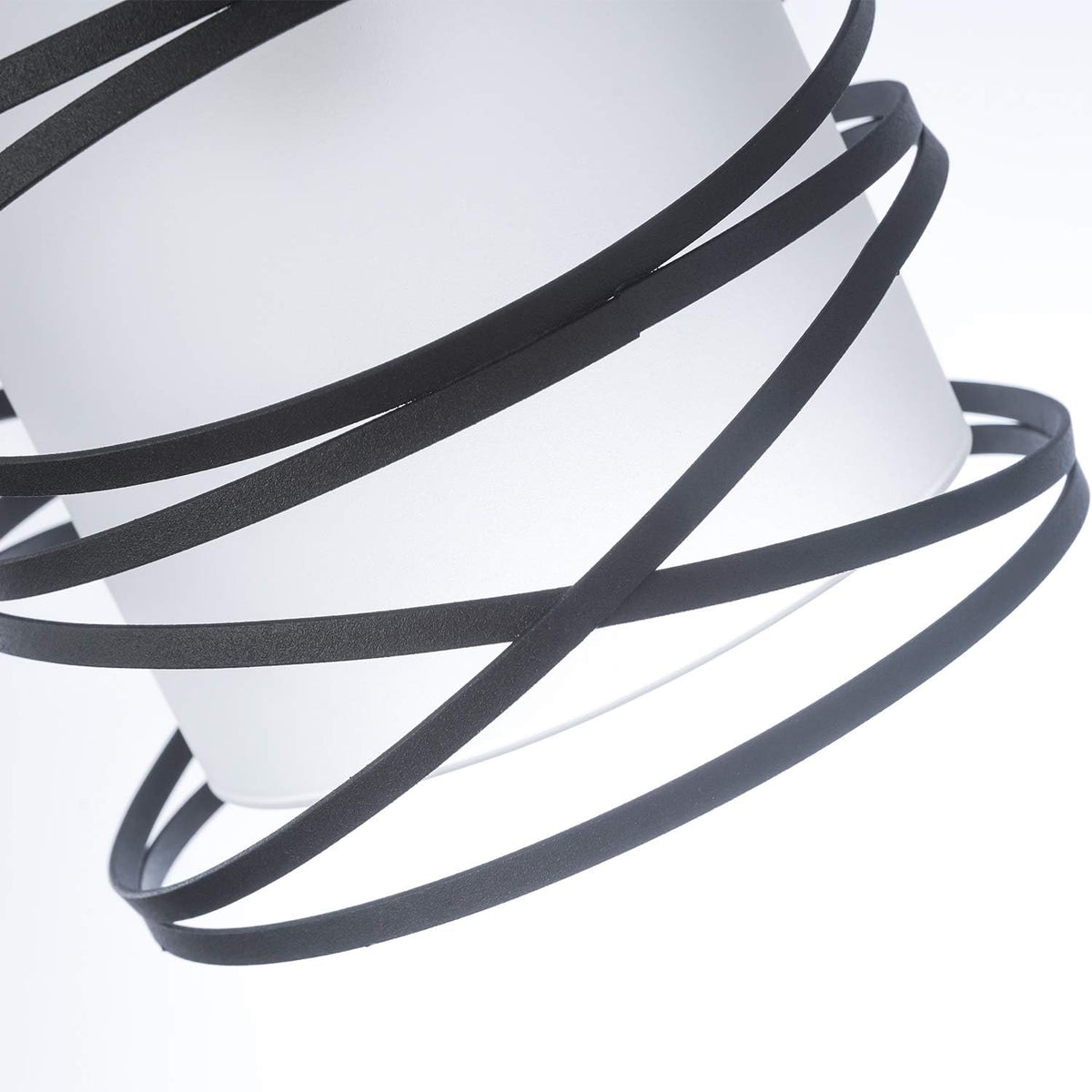 Modern Mini Pendant Light Fixture Kitchen Island Pendant Lighting 6.30''Matte Black Spiral Cage and