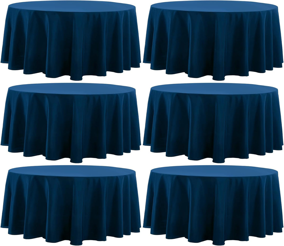 Round Tablecloth 120 Inch Tablecloth 6 Pack Navy Blue Table Cloths Washable Decorative Linen