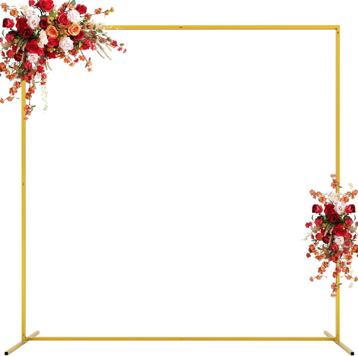 Asee'm 6.6FTx6.6FT Gold Wedding Arch Backdrop Stand Square Metal Rectangular Arch Frame for
