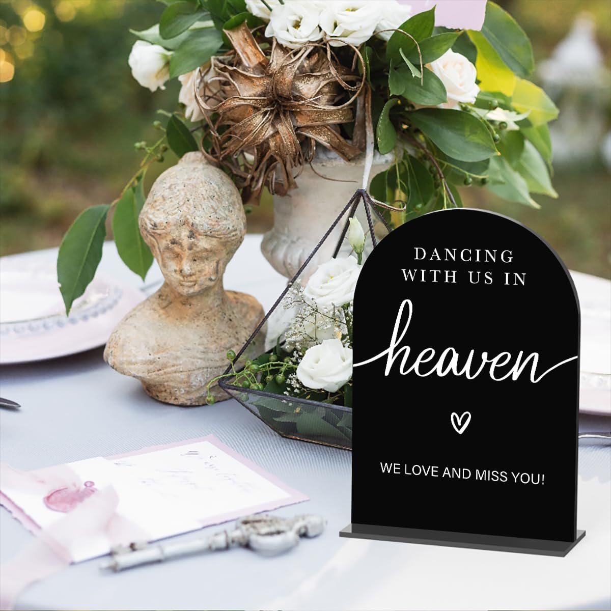 Acrylic Wedding Sign Dancing With Us In Heaven Sign for Wedding Wedding Signs for Ceremony Modern
