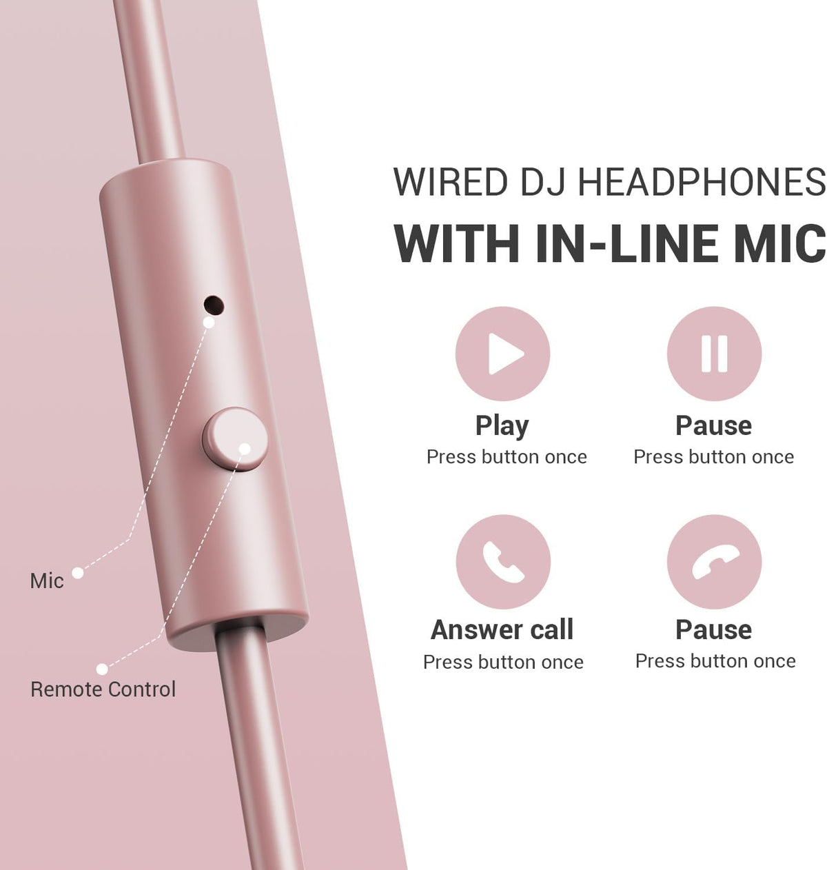 OneOdio Wired Over Ear Headphones Studio Monitor & Mixing DJ Stereo Headsets with 50mm Neodymium